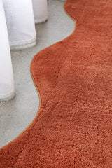 Waveform Terracotta Washable Rug