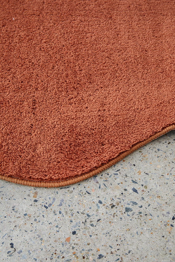Waveform Terracotta Washable Rug