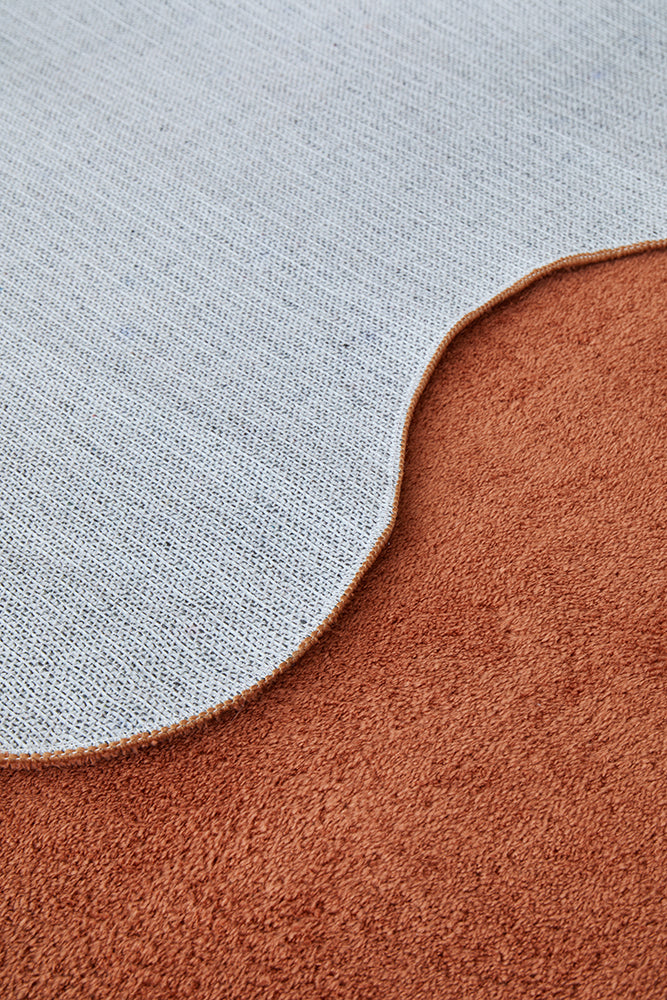 Waveform Terracotta Washable Rug