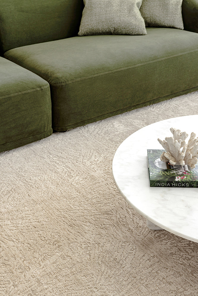 Emma Blomfield Plume Oat Rug – Soft Organic Motif