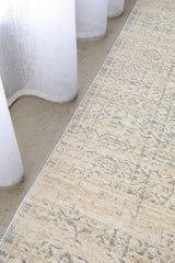 Emma Blomfield Veil Blue Rug – Ivory Lace Motif