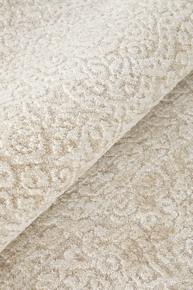 Emma Blomfield Veil Natural Rug – Ivory Lace Motif