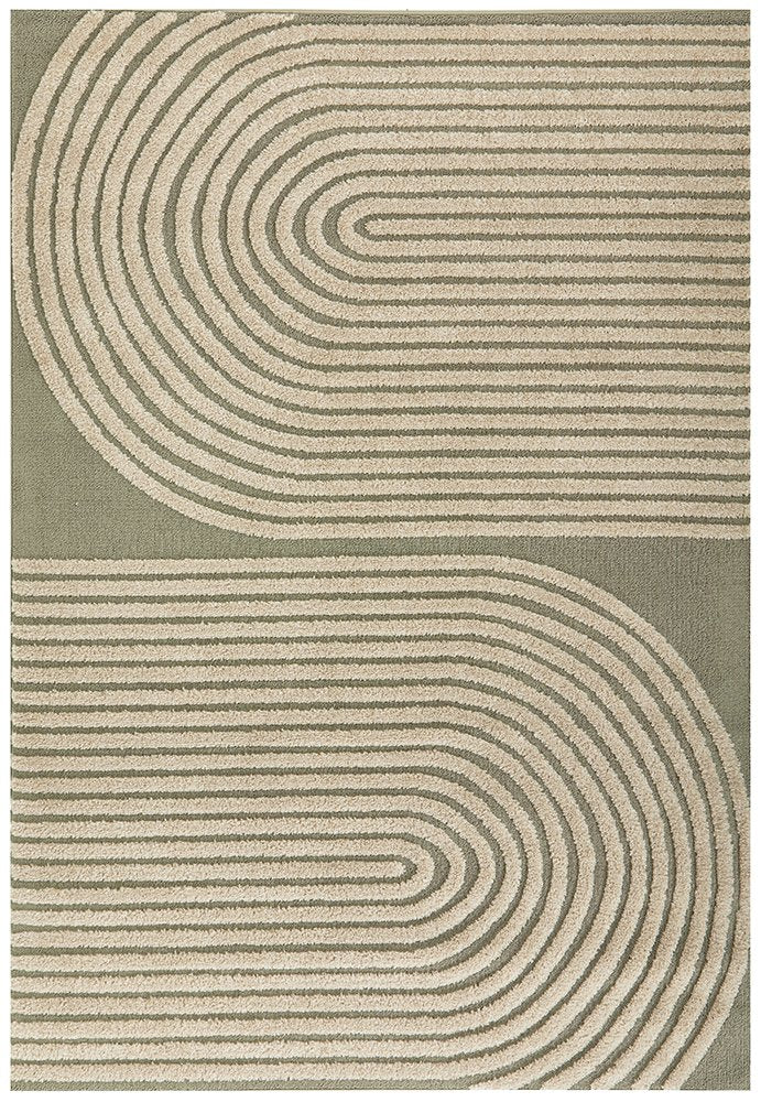 Astria Cream and Green Texture Rug