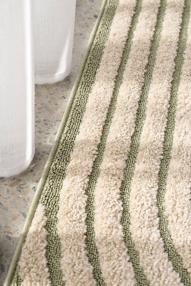 Astria Cream and Green Texture Rug