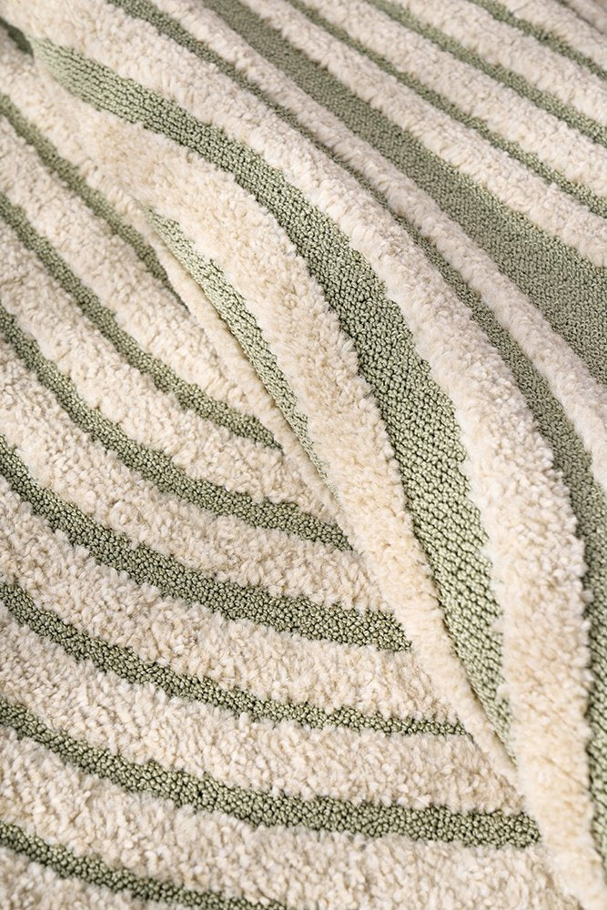 Astria Cream and Green Texture Rug