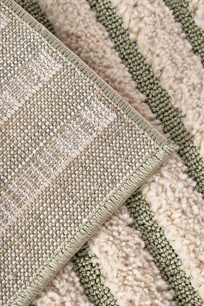Astria Cream and Green Texture Rug
