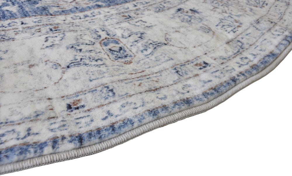 Verve Floral Blue Round Rug – Lost Design Society