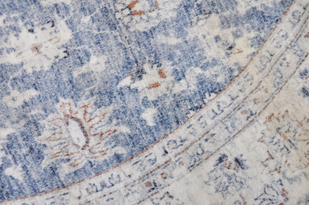 Verve Floral Blue Round Rug – Lost Design Society