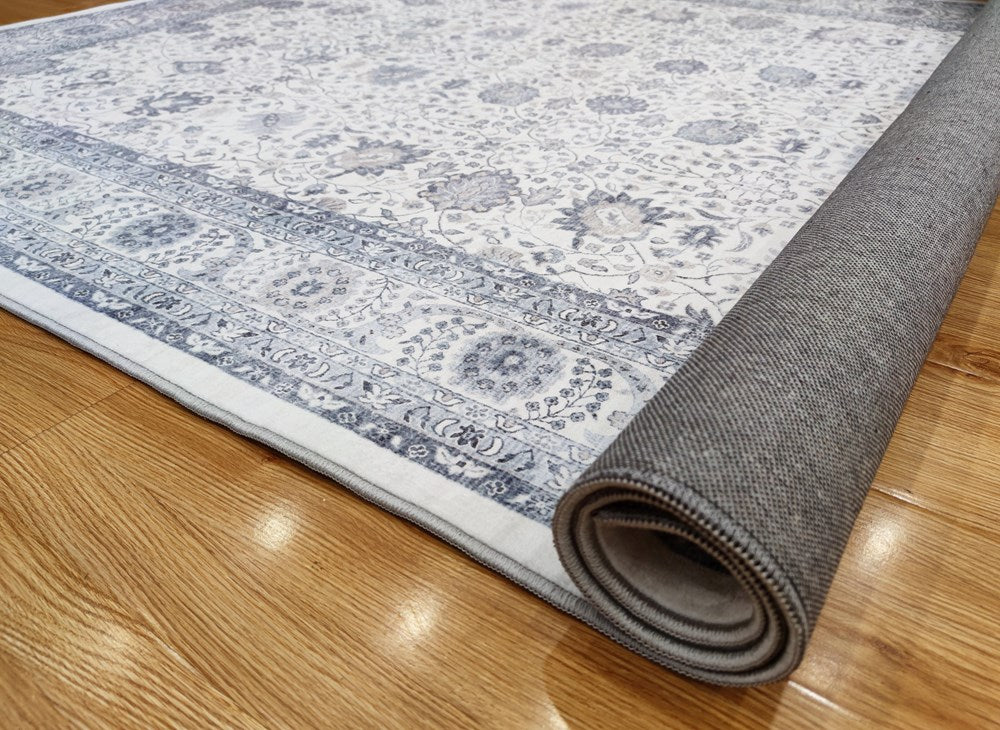 Verve Botanical Blue and Creme Rug