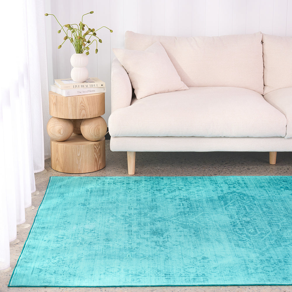 Teal Topaz Washable Rug