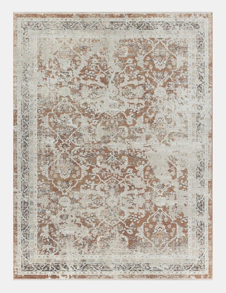 Sia Rust Transitional Fringe Rug