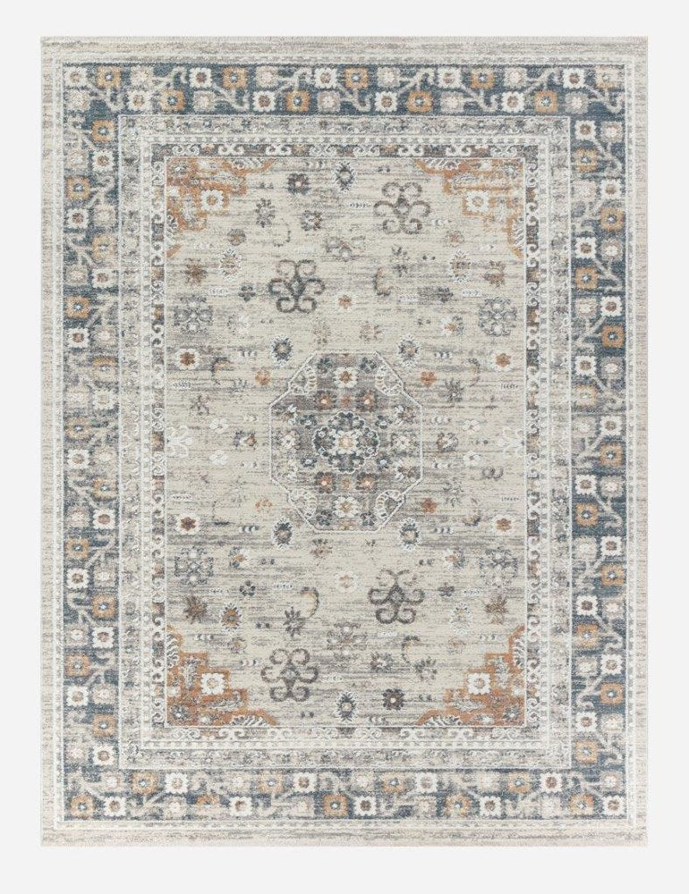 Sia Medallion Transitional Fringe Rug