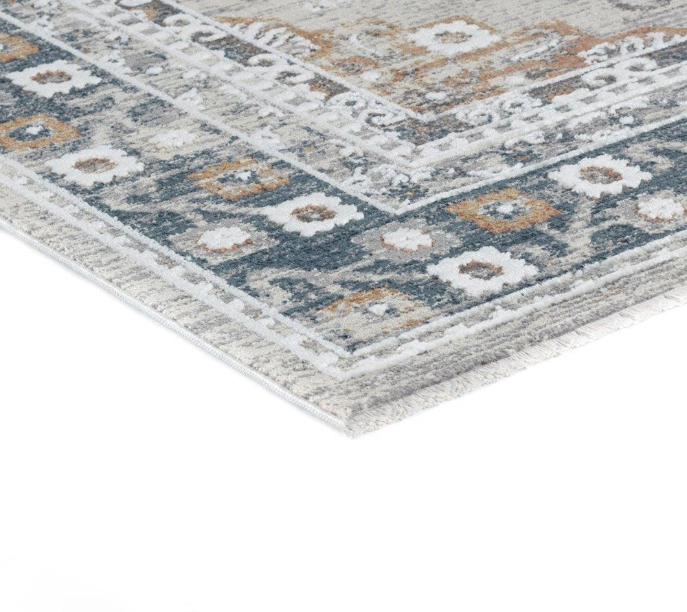 Sia Medallion Transitional Fringe Rug