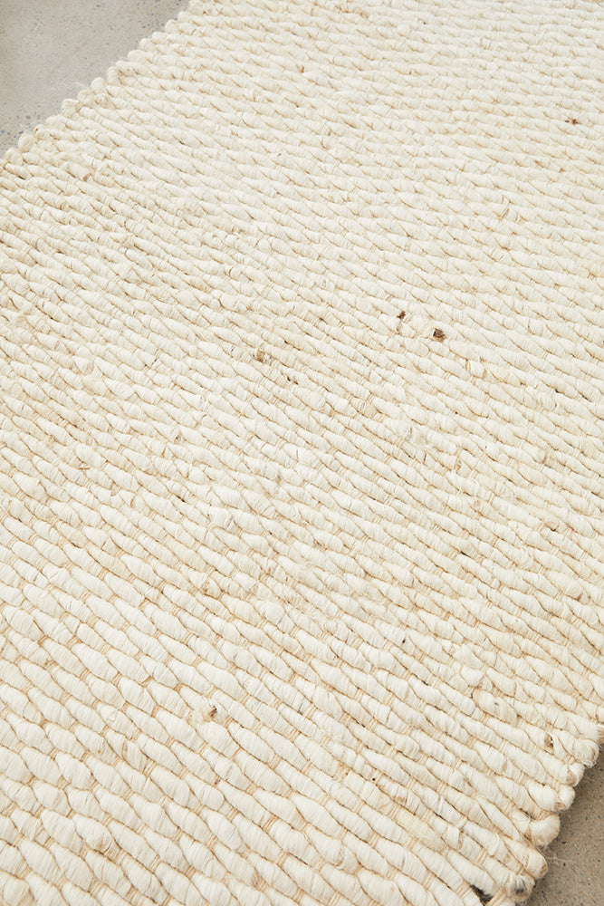 Honeycomb Natural Bleach Jute Rug