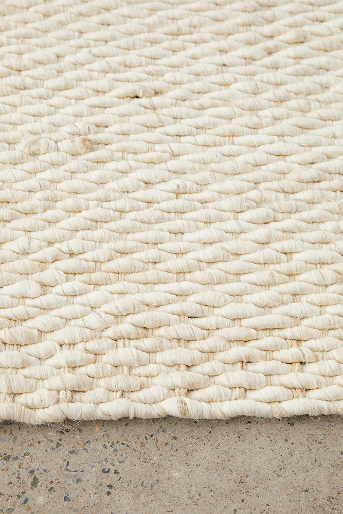 Honeycomb Natural Bleach Jute Rug