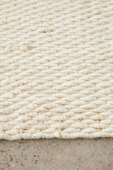 Honeycomb Natural Bleach Jute Rug