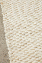 Honeycomb Natural Bleach Jute Rug