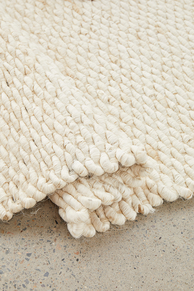 Honeycomb Natural Bleach Jute Rug