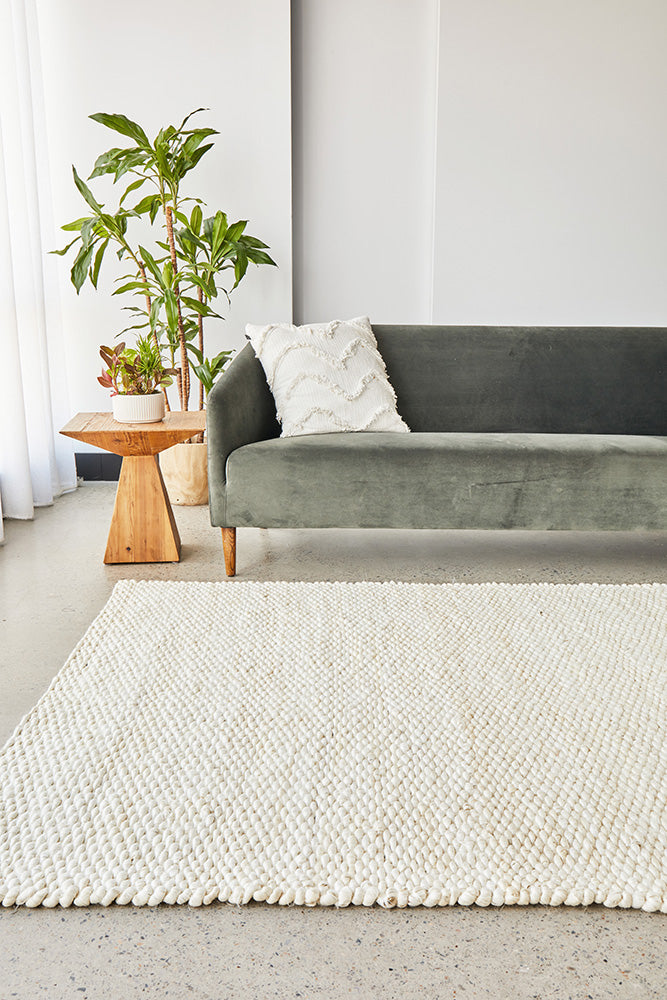 Honeycomb Natural Bleach Jute Rug