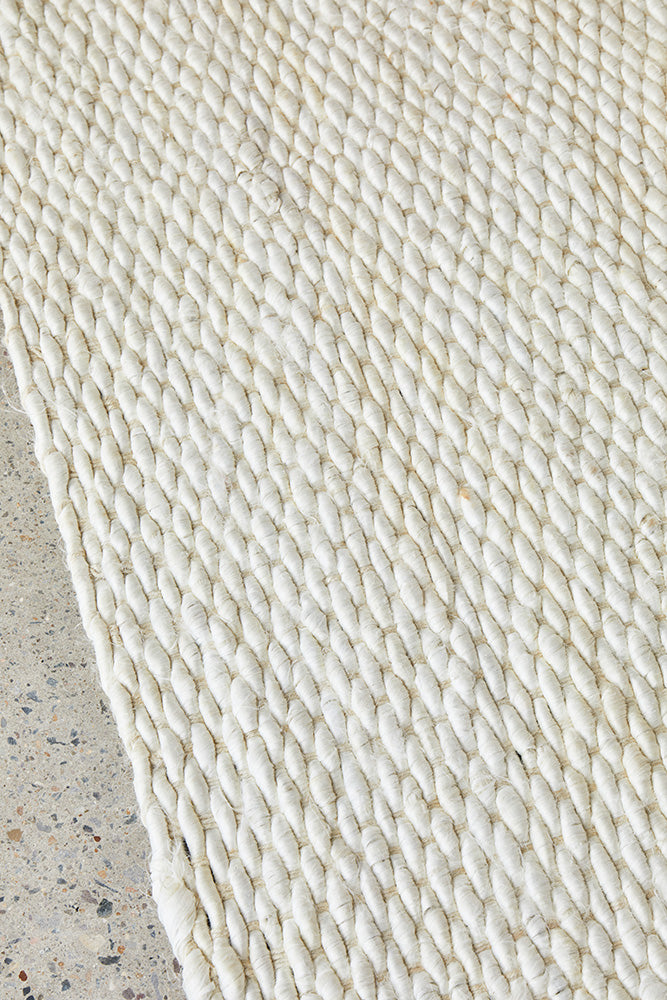 Honeycomb Natural Bleach Jute Rug