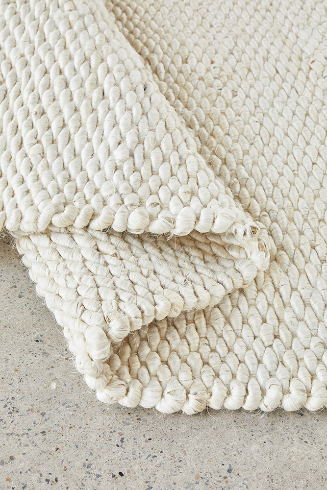 Honeycomb Natural Bleach Jute Rug