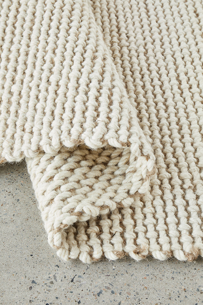 Mallow Wool Jute Cream Rug