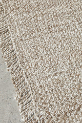 Mallow Silver Jute Fringed Rug