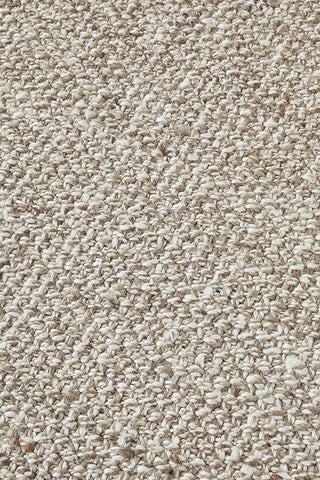 Mallow Silver Jute Fringed Rug