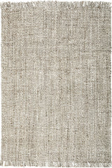 Mallow Silver Jute Fringed Rug