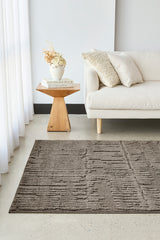 Mocha Linear Textured Glam Rug