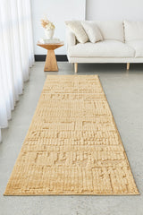 Camel Linear Textured Glam Rug