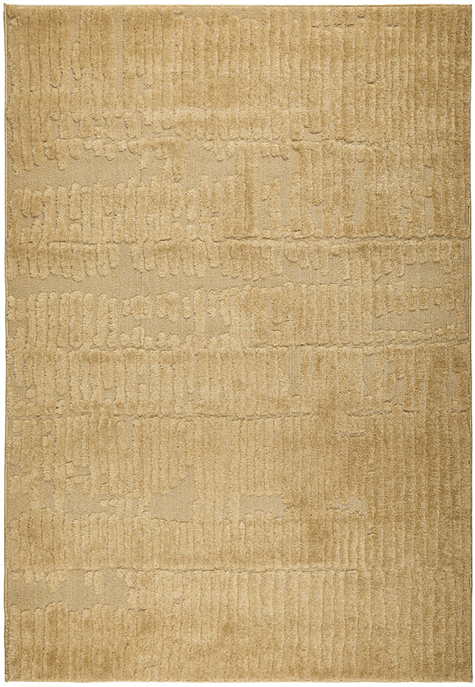 Camel Linear Textured Glam Rug