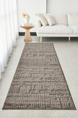 Mocha Linear Textured Glam Rug