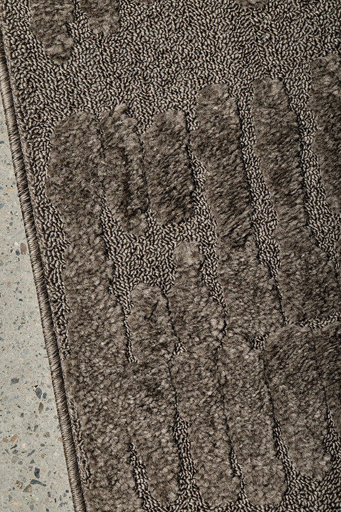 Mocha Linear Textured Glam Rug