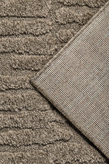 Mocha Linear Textured Glam Rug