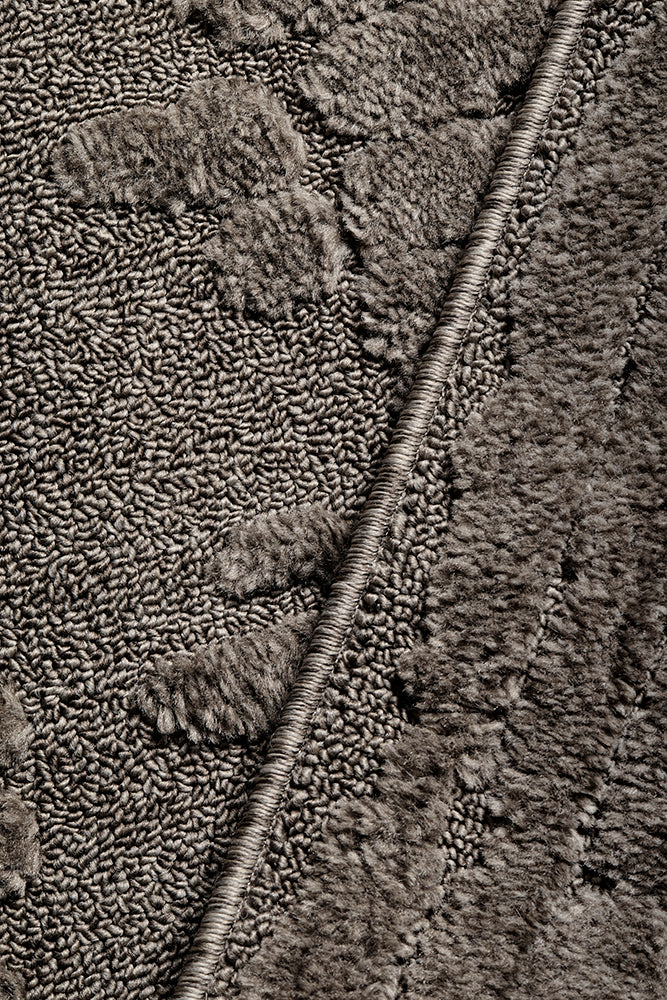 Mocha Linear Textured Glam Rug