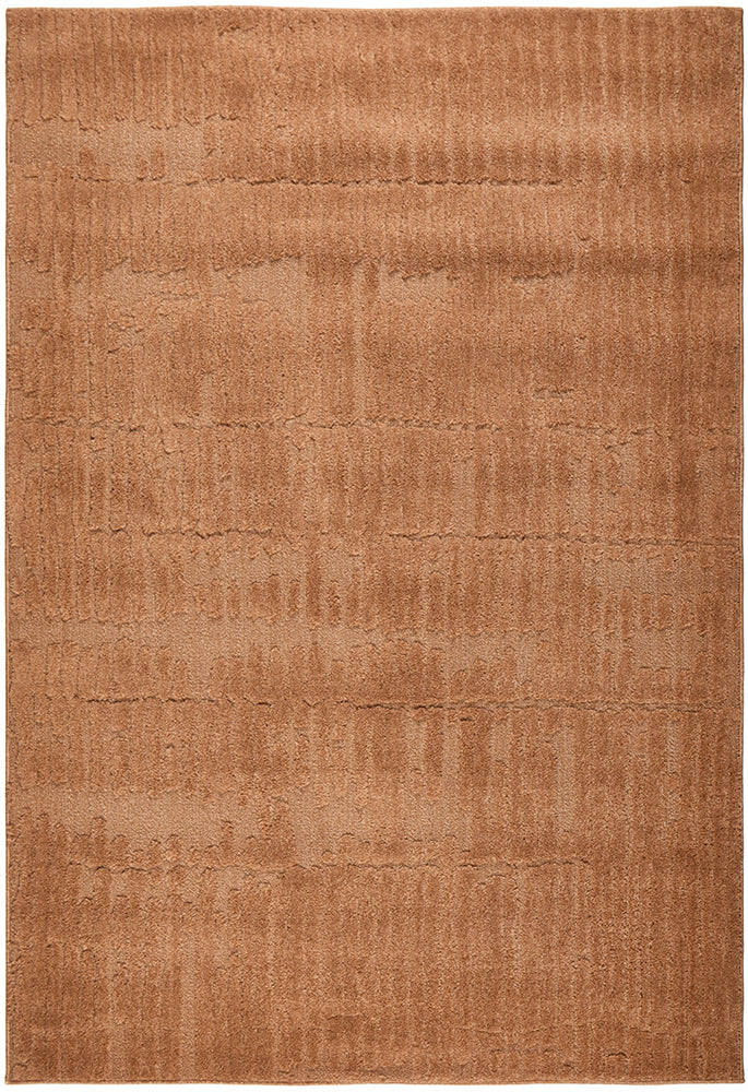 Rust Linear Textured Glam Rug
