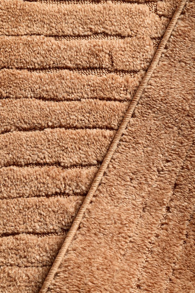 Rust Linear Textured Glam Rug