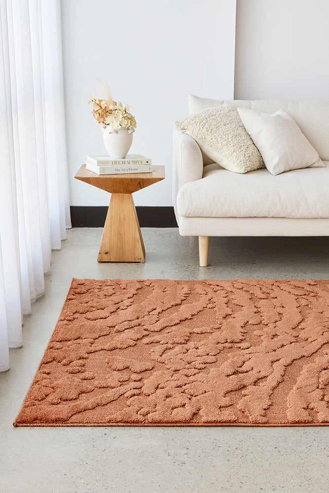 Rust Textured Glam Rug