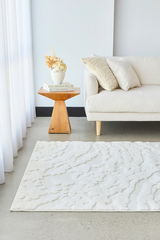 Off-White Textured Glam Rug – Lost Design Society Rugs