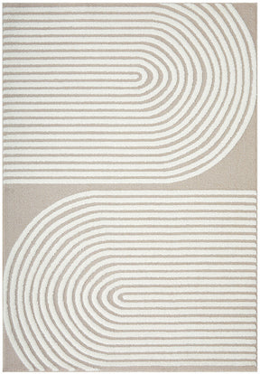 Astria Beige & White Arch Texture Rug - Lost Design Society