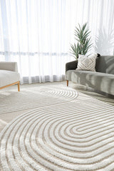 Astria Beige & White Arch Texture Rug