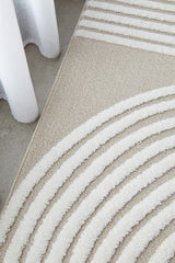 Astria Beige & White Arch Texture Rug