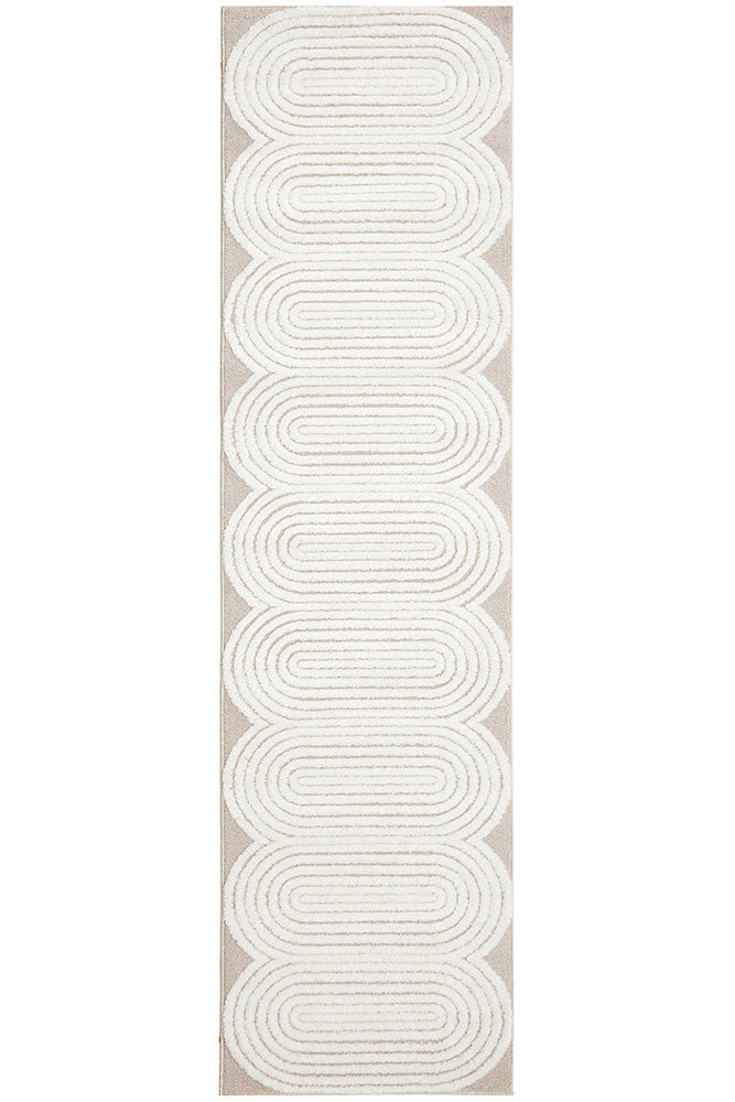 Astria Mid-Century Beige & White Rug