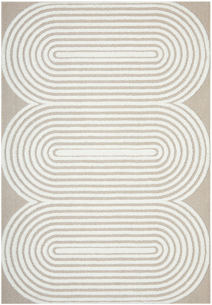 Astria Mid-Century Beige & White Rug