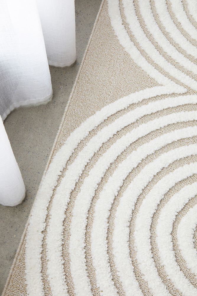 Astria Mid-Century Beige & White Rug