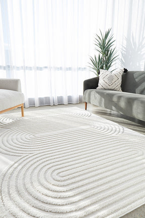 Astria Mid-Century White Rug - Lost Design Society
