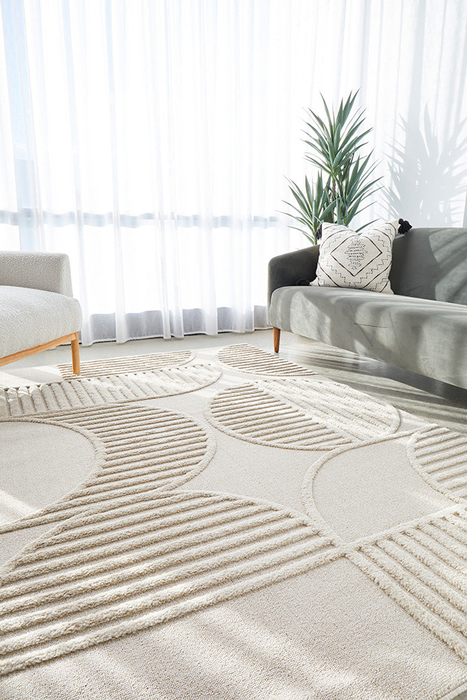 Astria Art Deco Beige Rug