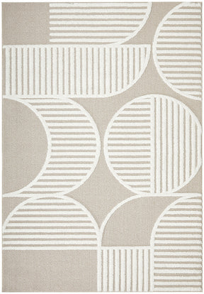 Astria Art Deco Beige & White Rug - Lost Design Society
