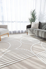 Astria Art Deco Beige & White Rug